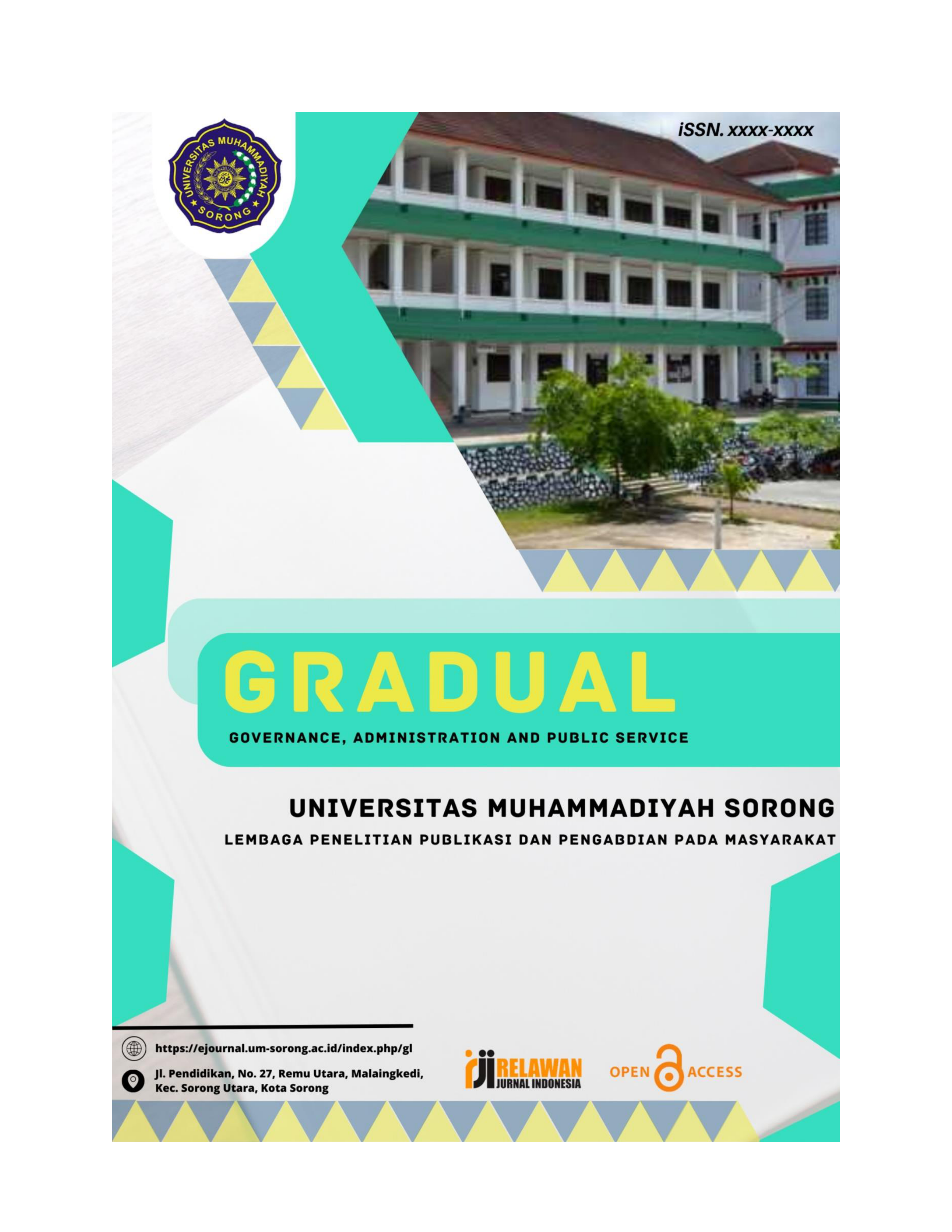					View Vol. 12 No. 1 (2023): Februari 2023-Juli 2023 : GRADUAL : Governance, Administration and Public Service
				