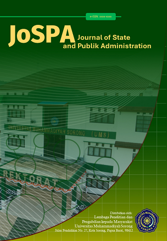 					View Vol. 2 No. 2 (2026): JoSPA (Journal of State and Public Administrations)
				