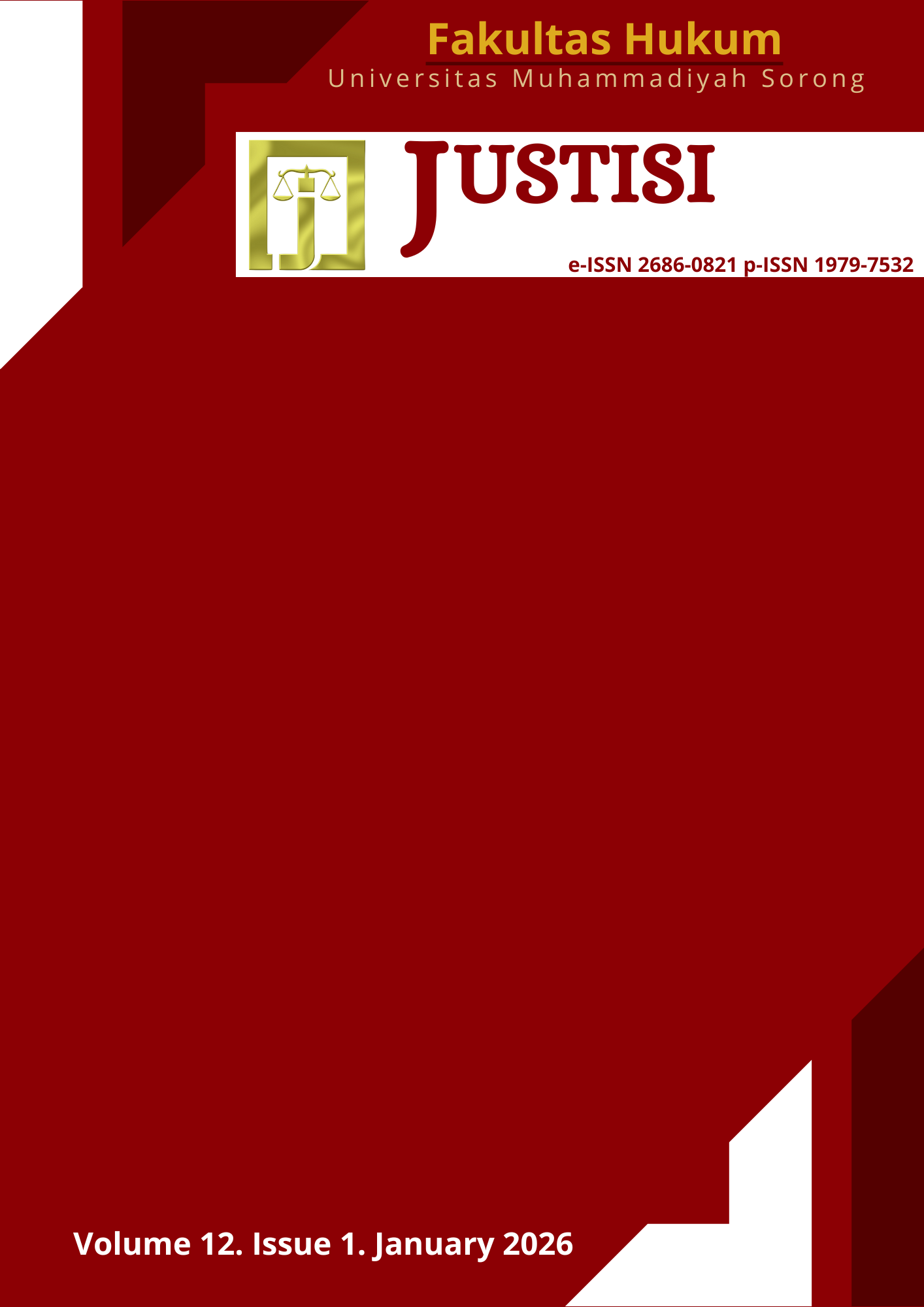 					View Vol. 12 No. 1 (2026): JUSTISI Inpress
				